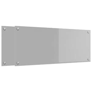 Kuchyňský obklad 2 ks Světle šedá 100 x 40 cm tvrzené sklo - obrázek 2