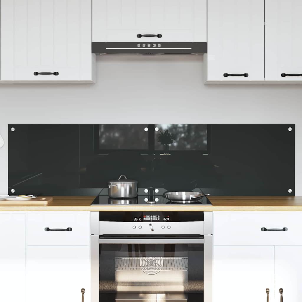 vidaXL Küchenrückwand 2 pcs Dunkelgrau 80 x 40 cm Gehärtetes Glas
