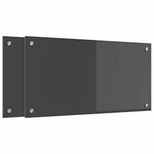 Kuchyňský obklad 2 ks Tmavě šedá 80 x 40 cm tvrzené sklo - obrázek 2