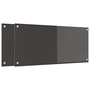 Kuchyňský obklad 2 pcs Tmavě šedá 90 x 40 cm tvrzené sklo - obrázek 2