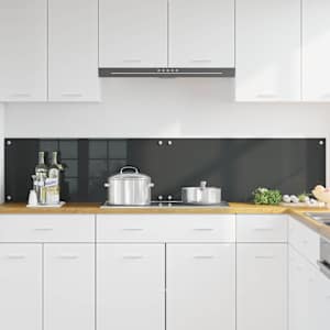 Kuchyňský obklad 2 pcs Tmavě šedá 100 x 40 cm tvrzené sklo - obrázek 3
