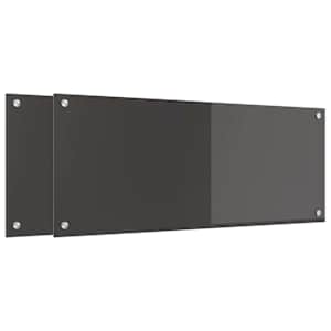 Kuchyňský obklad 2 pcs Tmavě šedá 100 x 40 cm tvrzené sklo - obrázek 2