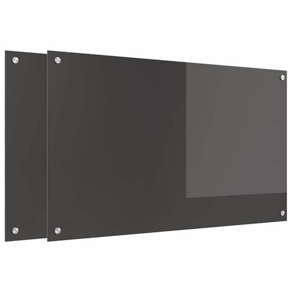 vidaXL K&ouml;&ouml;giseina paneel 2 tk Tumehall 100 x 60 cm karastatud klaas