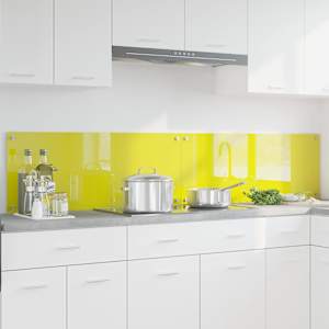 Zaščita za kuhinjo 2 pcs Rumena 100 x 40 cm kaljeno steklo