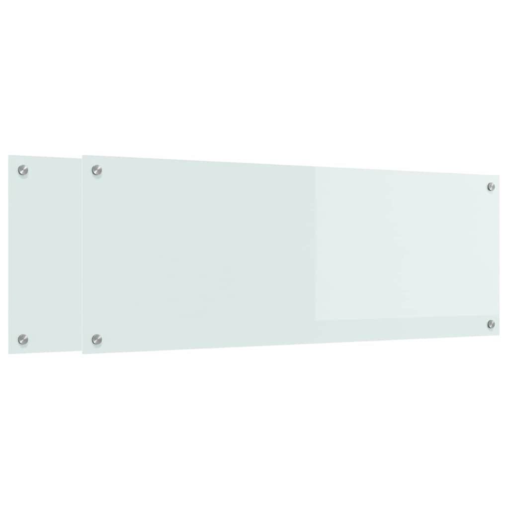 Keuken Spatscherm 2 pcs Wit 110 x 40 cm gehard glas image 2