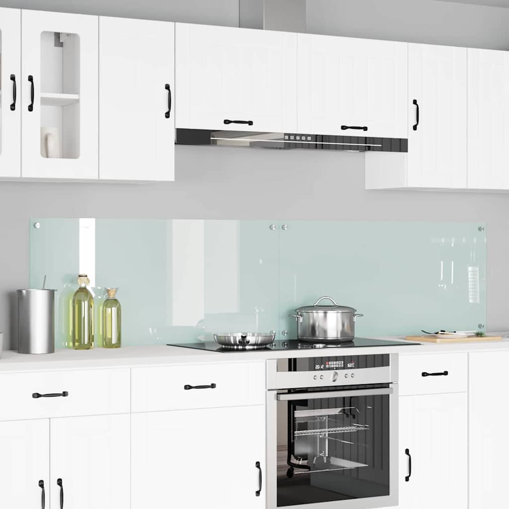 vidaXL Küchenrückwand 2 pcs Weiß 110 x 50 cm Gehärtetes Glas