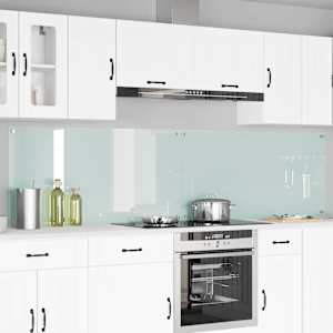 Zaščita za kuhinjo 2 pcs Bela 120 x 60 cm kaljeno steklo