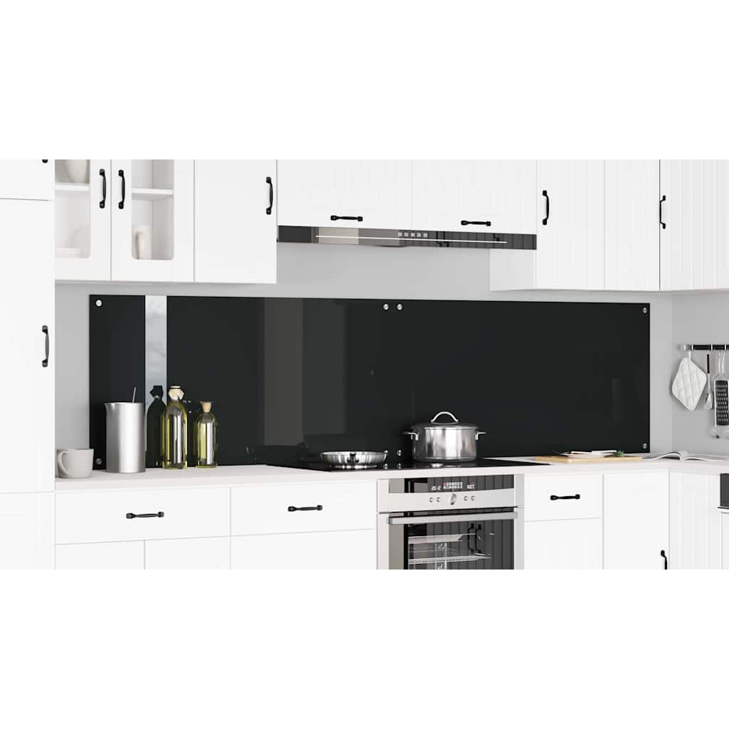 Keukenachterwand 2 pcs Zwart 120 x 60 cm gehard glas image 10