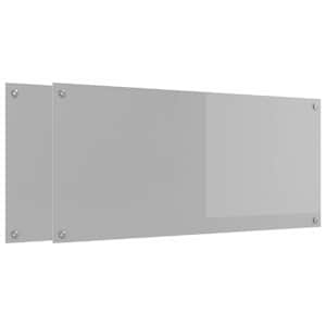Kuchyňský obklad 2 ks Světle šedá 110 x 50 cm tvrzené sklo - obrázek 2