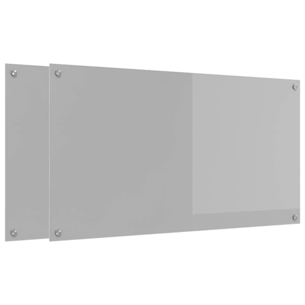 vidaXL K&ouml;&ouml;giseina paneel 2 tk Helehall 110 x 60 cm karastatud klaas