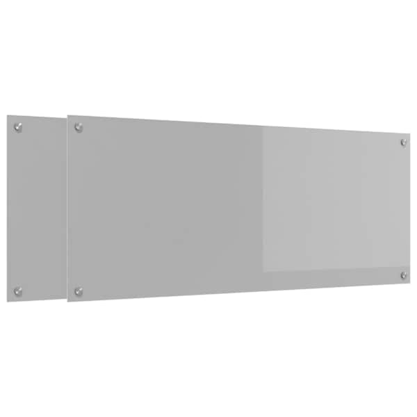 vidaXL K&ouml;&ouml;giseina paneel 2 tk Helehall 120 x 50 cm karastatud klaas