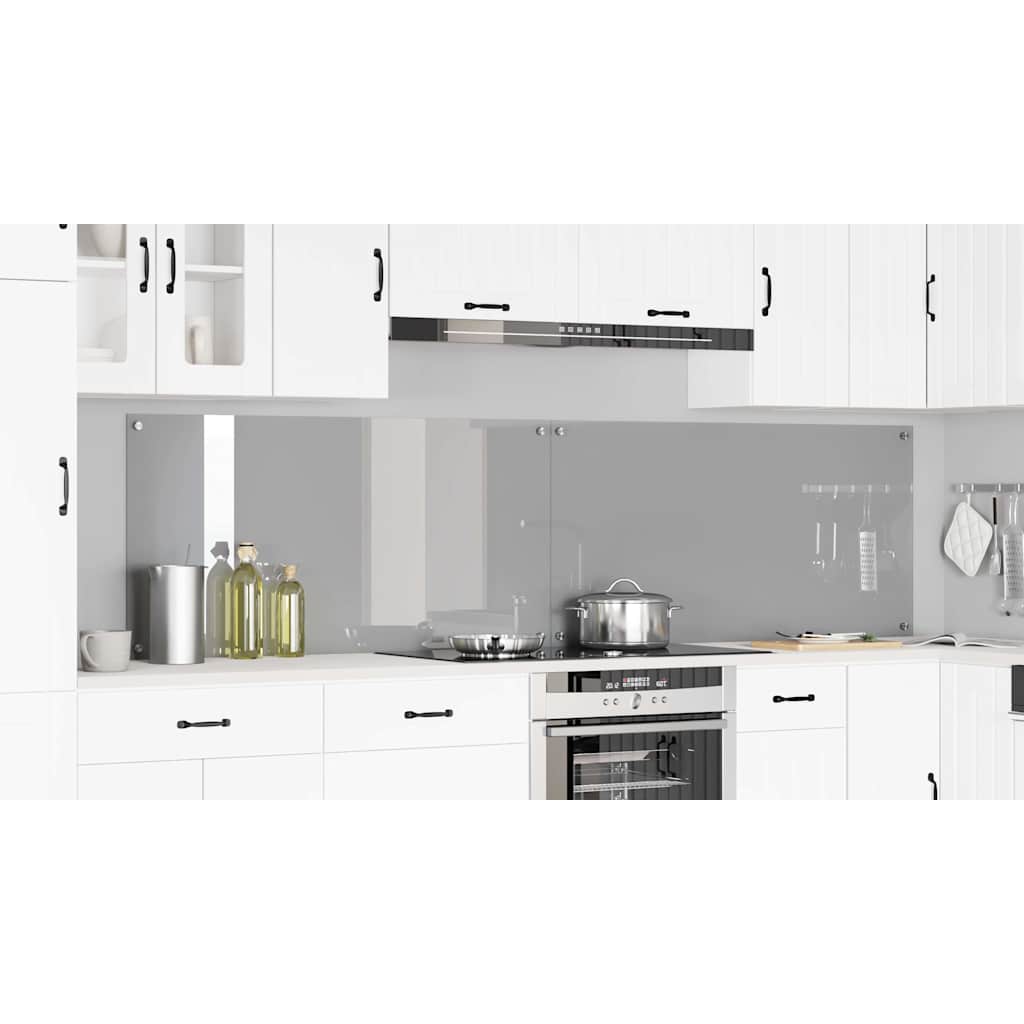 Keukenachterwand 2 pcs Lichtgrijs 120 x 60 cm gehard glas image 10