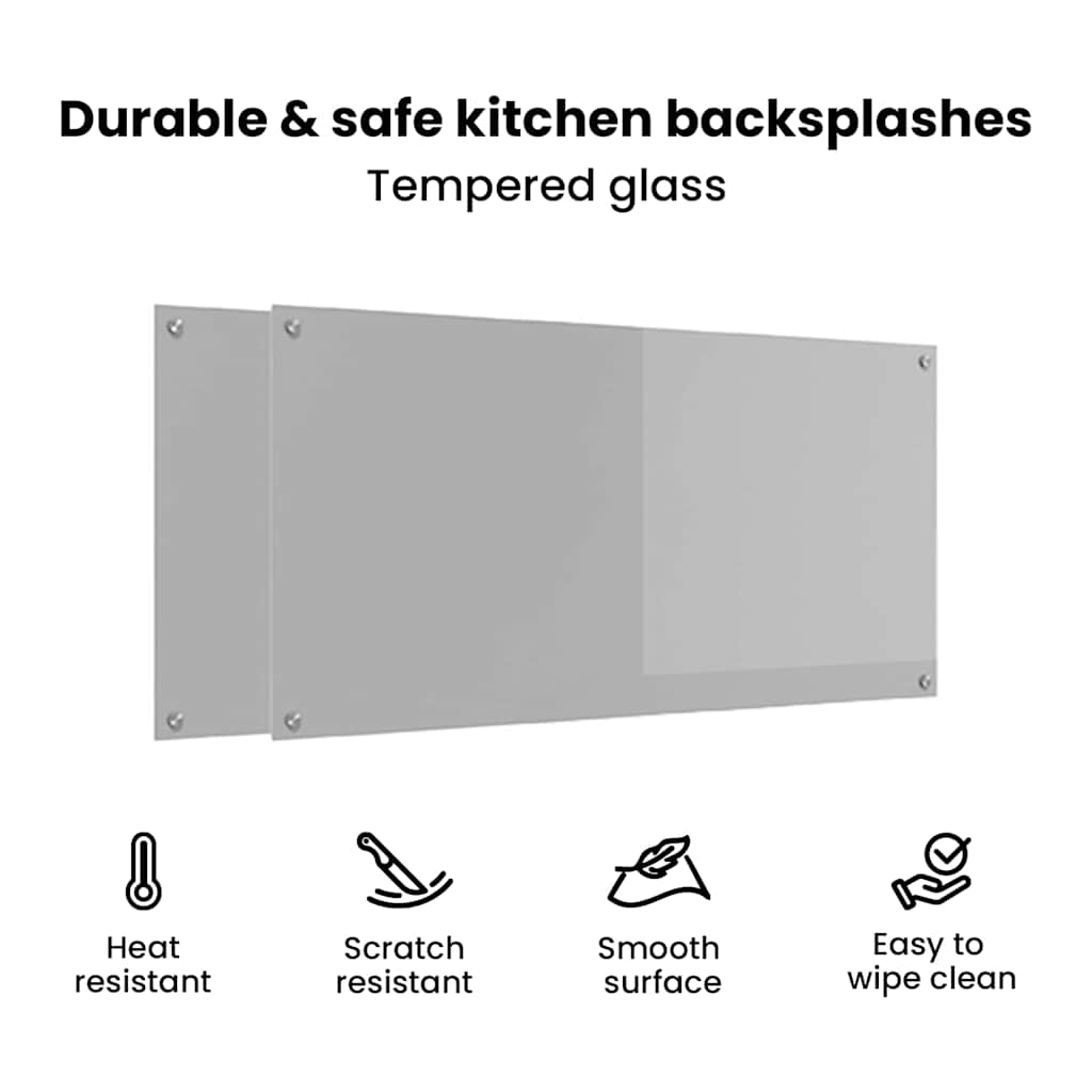 Keukenachterwand 2 pcs Lichtgrijs 120 x 60 cm gehard glas image 7