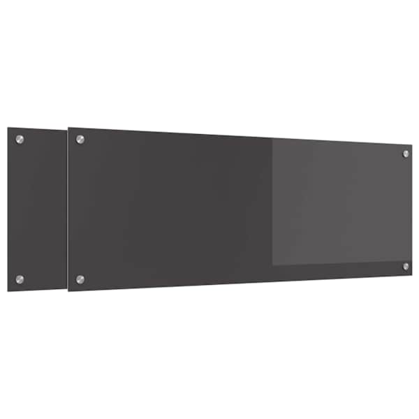 vidaXL K&ouml;&ouml;giseina paneel 2 tk Tumehall 110 x 40 cm karastatud klaas