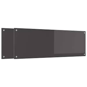 Kuchyňský obklad 2 ks Tmavě šedá 120 x 40 cm tvrzené sklo - obrázek 2
