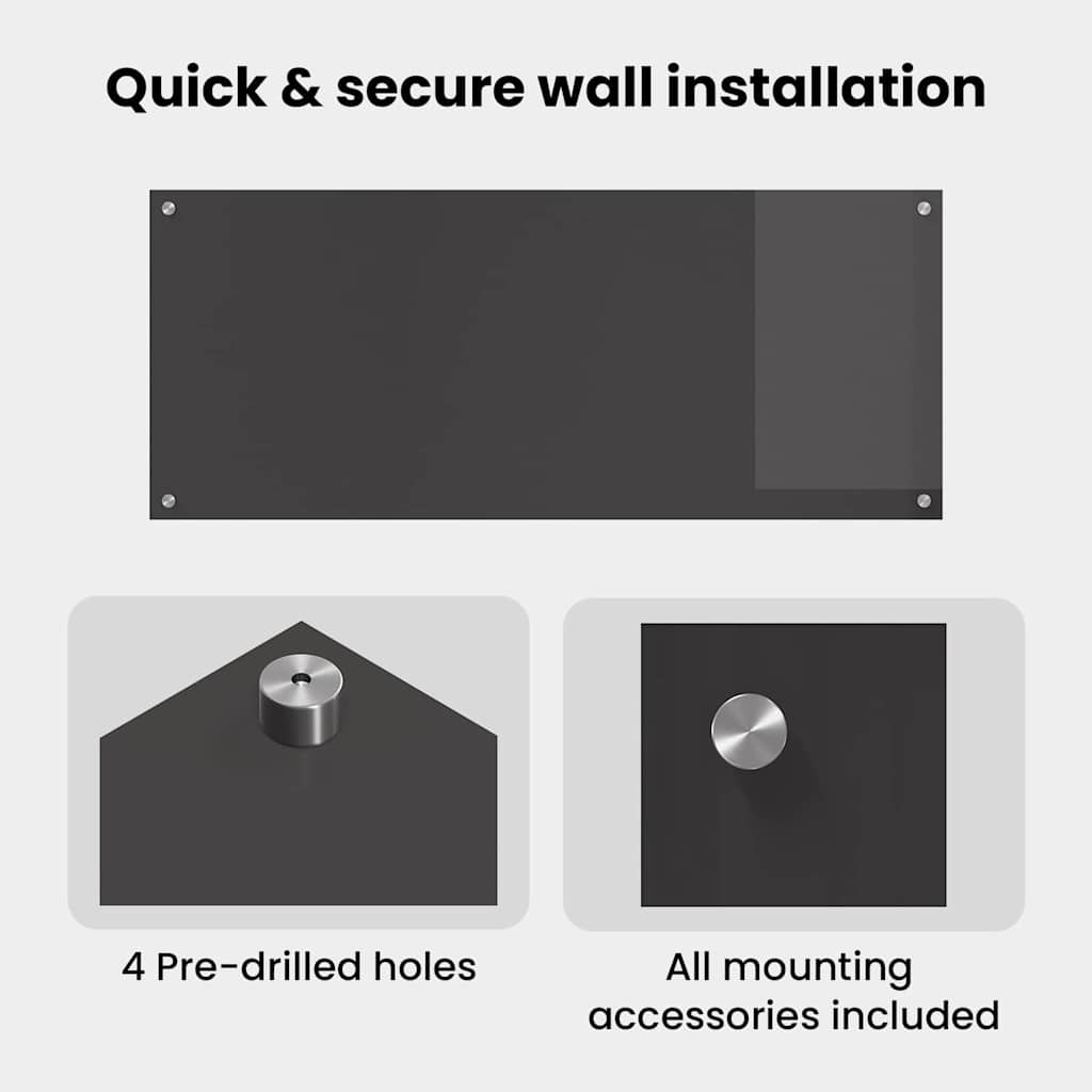 Keukenachterwand 2 pcs Donkergrijs 120 x 50 cm gehard glas image 9