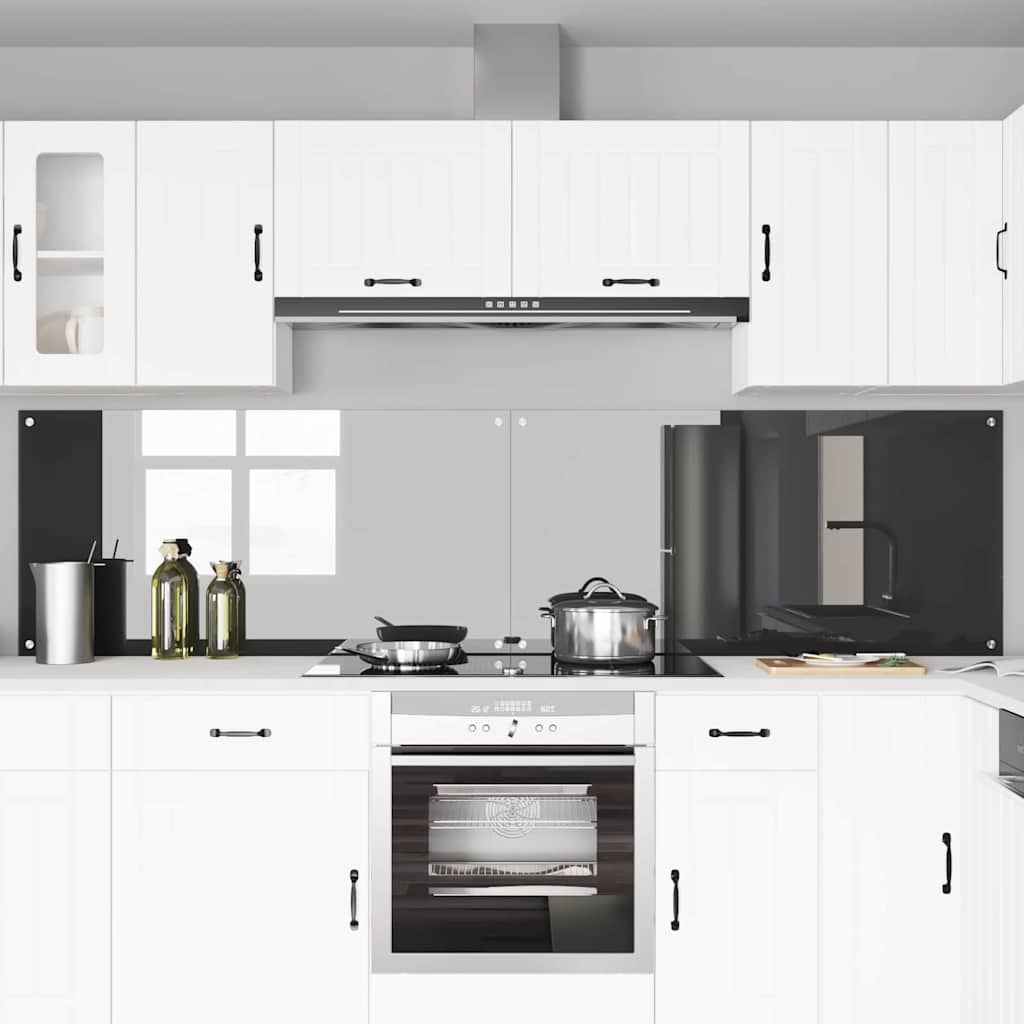 Thumbnail - vidaXL Küchenrückwand 2 pcs Dunkelgrau 120 x 60 cm Gehärtetes Glas