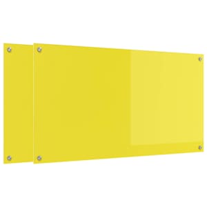 Kuchyňská zástěna 2 pcs Žlutá 110 x 60 cm tvrzené sklo - obrázek 2