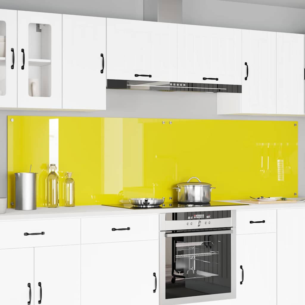 vidaXL Spate de bucătărie 2 pcs Galben 120 x 60 cm sticlă securizată