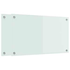 vidaXL K&ouml;&ouml;giseina paneel 2 tk Valge 70 x 40 cm karastatud klaas