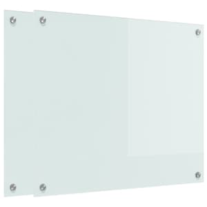 vidaXL K&ouml;&ouml;giseina paneel 2 tk Valge 70 x 60 cm karastatud klaas