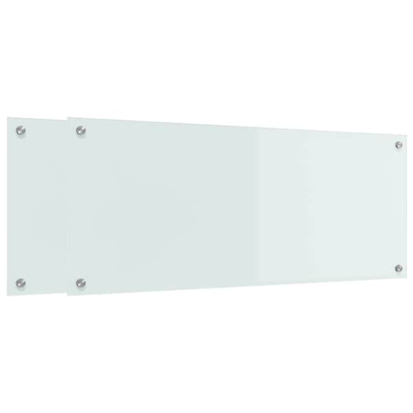 vidaXL K&ouml;&ouml;giseina paneel 2 tk Valge 100 x 40 cm karastatud klaas