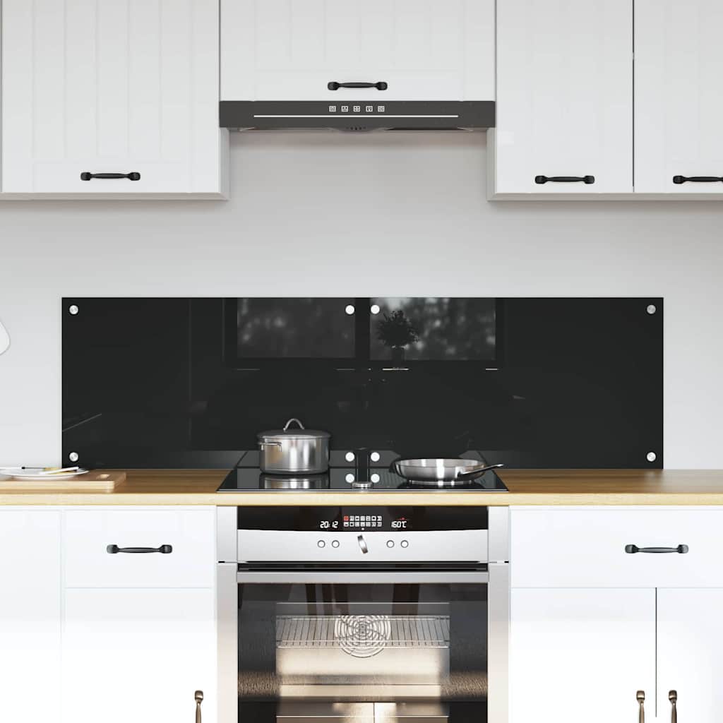 vidaXL Spate de bucătărie Negru 70 x 40 x 0.8 cm sticlă securizată