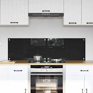 Zaščita za kuhinjo 2 pcs Črna 70 x 40 cm kaljeno steklo