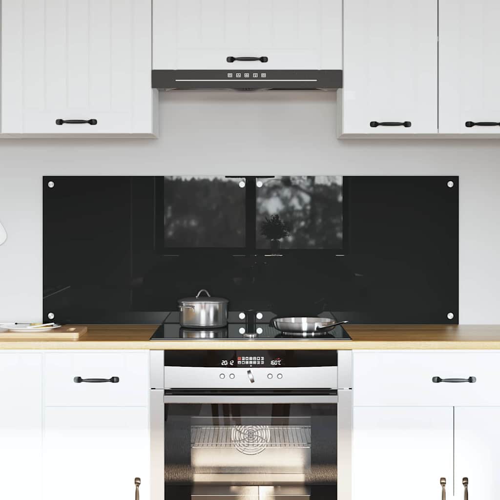 vidaXL Spate de bucătărie Negru 70 x 50 x 0.8 cm sticlă securizată