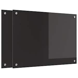 Kuchyňský obklad 2 pcs Černá 70 x 50 cm tvrzené sklo - obrázek 2