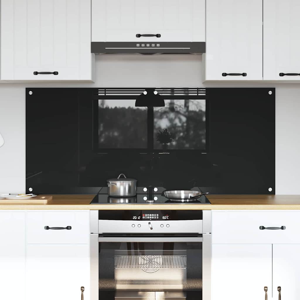 vidaXL Spate de bucătărie Negru 70 x 60 x 0.8 cm sticlă securizată