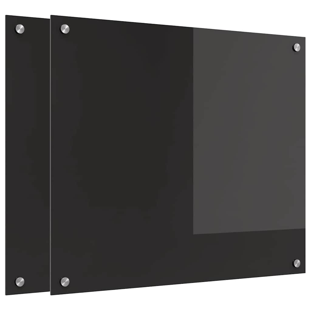 Thumbnail - vidaXL Küchenrückwand Schwarz 70 x 60 x 0.8 cm Gehärtetes Glas