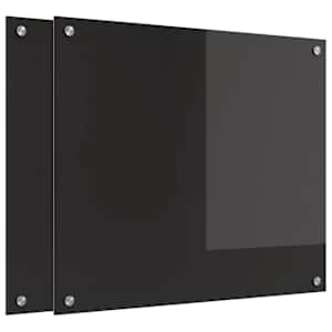 Kuchyňský obklad 2 pcs Černá 70 x 60 cm tvrzené sklo - obrázek 2
