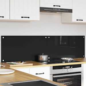 Kuchyňský obklad 2 pcs Černá 80 x 40 cm tvrzené sklo - obrázek 3