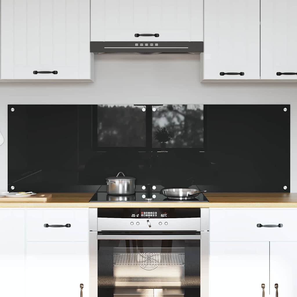 vidaXL Spate de bucătărie Negru 80 x 50 x 0.8 cm sticlă securizată