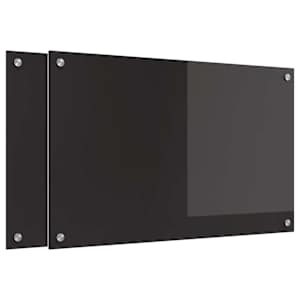 Kuchyňský obklad 2 pcs Černá 80 x 50 cm tvrzené sklo - obrázek 2