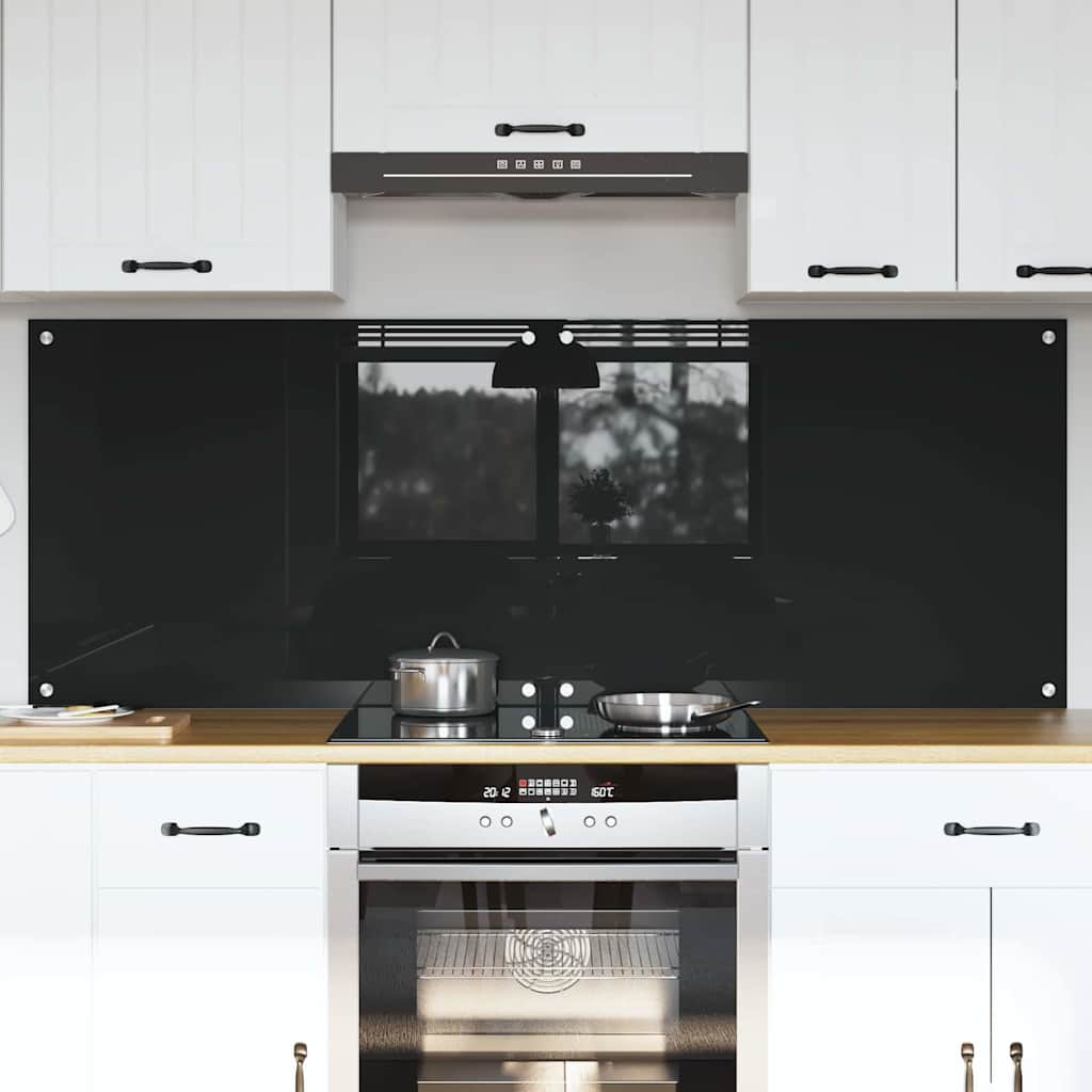 vidaXL Spate de bucătărie Negru 80 x 60 x 0.8 cm sticlă securizată