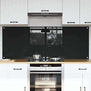 Kuchyňský obklad 2 pcs Černá 80 x 60 cm tvrzené sklo - obrázek 1