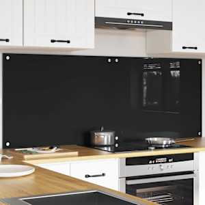 Kuchyňský obklad 2 pcs Černá 80 x 60 cm tvrzené sklo - obrázek 3