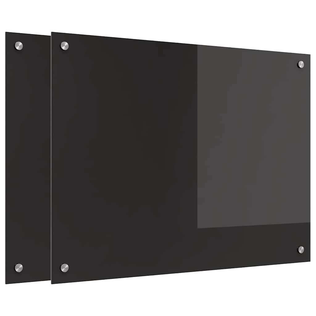 Thumbnail - vidaXL Küchenrückwand Schwarz 80 x 60 cm Gehärtetes Glas