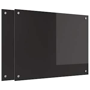 Kuchyňský obklad 2 pcs Černá 80 x 60 cm tvrzené sklo - obrázek 2