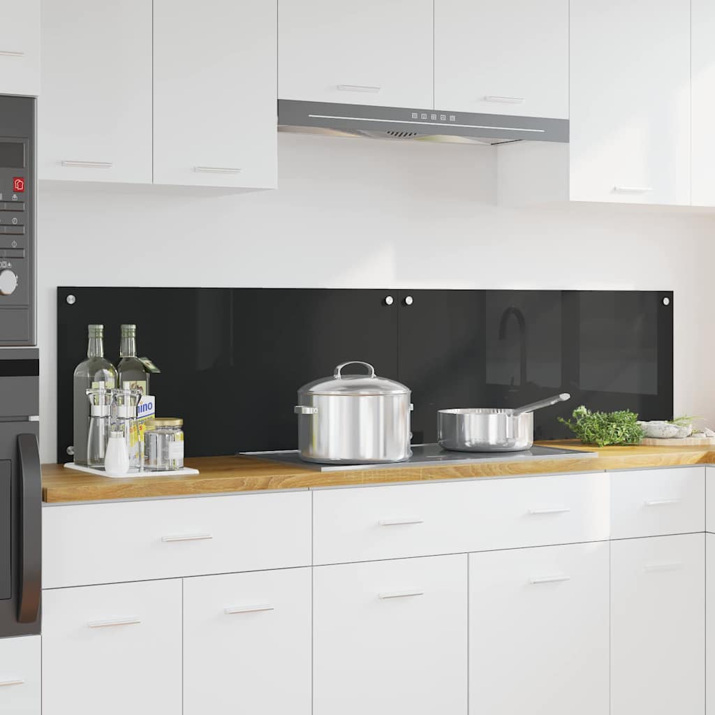 vidaXL Spate de bucătărie Negru 90 x 40 x 0.8 cm sticlă securizată