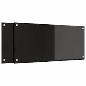 Kuchyňský obklad 2 pcs Černá 90 x 40 cm tvrzené sklo - obrázek 2