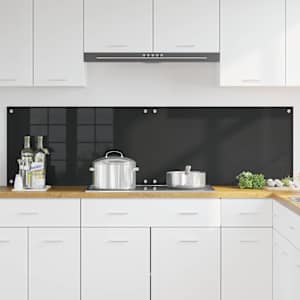 Kuchyňský obklad 2 pcs Černá 90 x 50 cm tvrzené sklo - obrázek 3