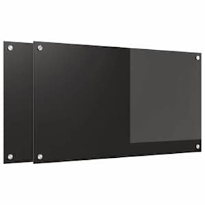 Kuchyňský obklad 2 pcs Černá 90 x 50 cm tvrzené sklo - obrázek 2