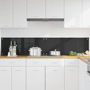 Kuchyňský obklad 2 pcs Černá 100 x 40 cm tvrzené sklo - obrázek 3