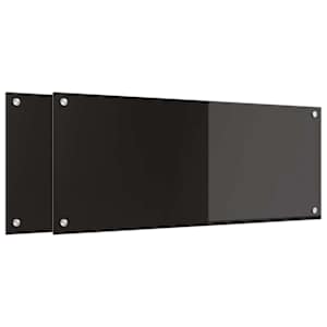 Kuchyňský obklad 2 pcs Černá 100 x 40 cm tvrzené sklo - obrázek 2