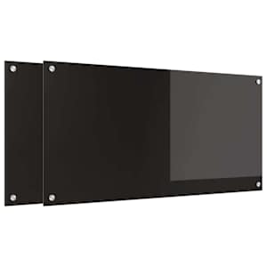 Kuchyňský obklad 2 pcs Černá 100 x 50 cm tvrzené sklo - obrázek 2