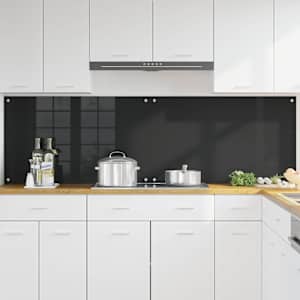 Kuchyňský obklad 2 pcs Černá 100 x 60 cm tvrzené sklo - obrázek 3
