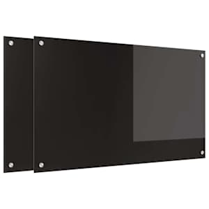 Kuchyňský obklad 2 pcs Černá 100 x 60 cm tvrzené sklo - obrázek 2